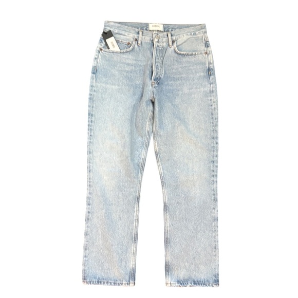 AGOLDE Riley High Rise Straight Leg Dimension Light Medium Blue Size 29 NEW NWT - Picture 2 of 14